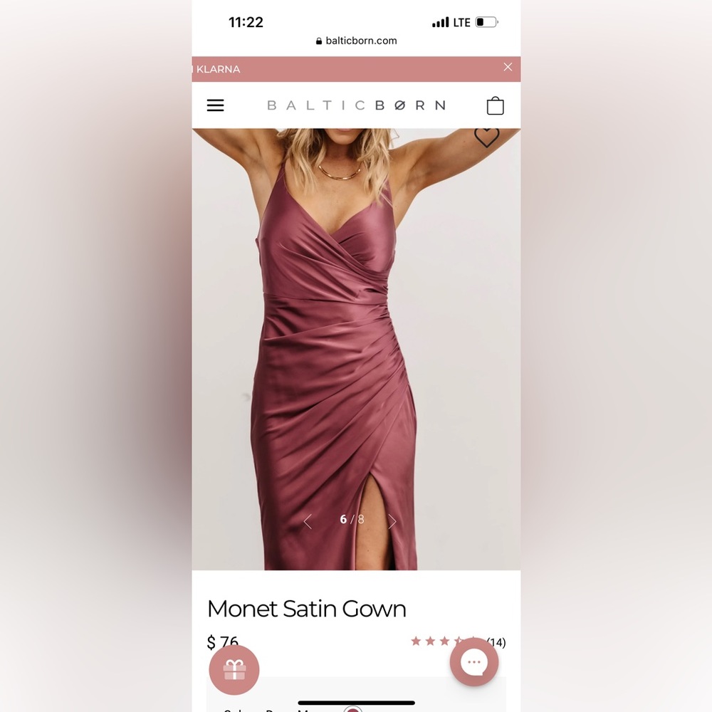 Baltic Born Mauve Monet Satin Gown